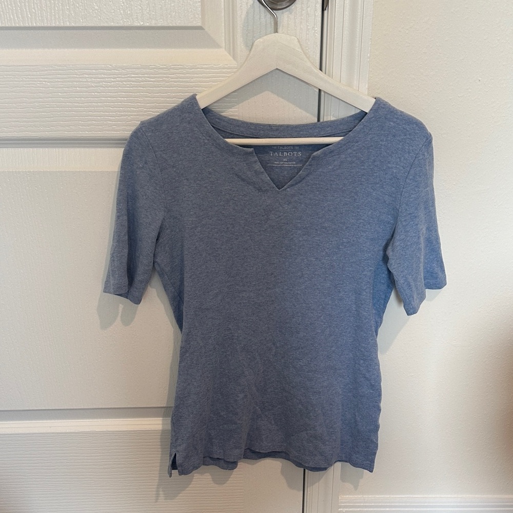 Talbots Women's Short Sleeve Blue Tee